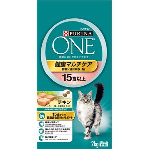 （まとめ）ピュリナワン キャット 健康マルチケア 15歳以上 チキン 2Kg【×6セット】【猫用フード/ペット用品】