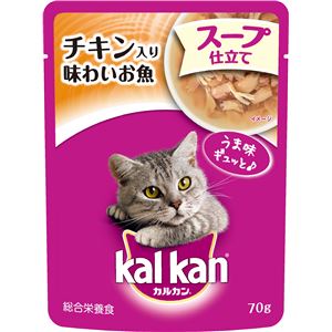 (まとめ）カルカン パウチ 1歳から スープ仕立て チキン入り 味わいお魚 70g （ペット用品・猫フード)【×160セット】