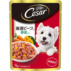 (まとめ）シーザー 厳選ビーフ入り 野菜入り 70g （ペット用品・犬フード)【×160セット】