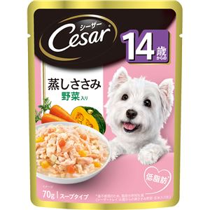 (まとめ）シーザー 14歳からの 蒸しささみ 野菜入り 70g （ペット用品・犬フード)【×160セット】