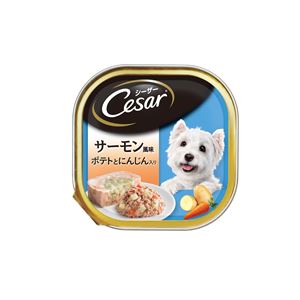 (まとめ）シーザー サーモン風味 ポテトとにんじん入り 100g （ペット用品・犬フード)【×96セット】