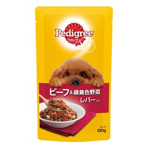 (まとめ）ペディグリー 成犬用 ビーフ＆緑黄色野菜とレバー入り 130g （ペット用品・犬フード)【×50セット】