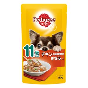 (まとめ）ペディグリー 11歳から用 チキン＆緑黄色野菜とささみ入り 130g （ペット用品・犬フード)【×50セット】