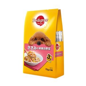 (まとめ）ペディグリー 成犬用 ささみ＆緑黄色野菜 70g×3袋 （ペット用品・犬フード)【×48セット】