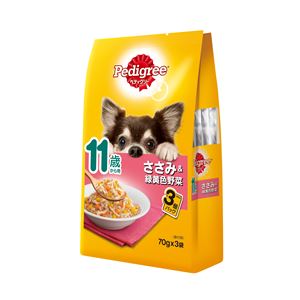 (まとめ）ペディグリー 11歳から用 ささみ＆緑黄色野菜 70g×3袋 （ペット用品・犬フード)【×48セット】