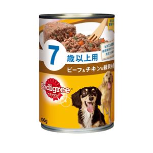 (まとめ）ペディグリー 7歳以上用 ビーフ＆チキン＆緑黄色野菜 400g （ペット用品・犬フード)【×24セット】