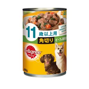 (まとめ）ペディグリー 11歳以上用 角切り ビーフ＆緑黄色野菜 400g （ペット用品・犬フード)【×24セット】