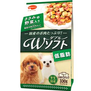 (まとめ）ビタワン君のWソフト 低脂肪 ささみ・野菜入り 330g （ペット用品・犬フード)【×18セット】