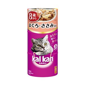 (まとめ）カルカン ハンディ缶 8歳から まぐろとささみ 160g×3P （ペット用品・猫フード)【×18セット】