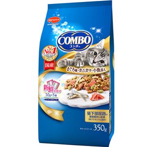 (まとめ）コンボ キャット まぐろ味・カニカマ・小魚添え 350g （ペット用品・猫フード)【×12セット】
