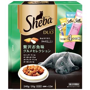 (まとめ）シーバ デュオ 成猫用 贅沢お魚味グルメセレクション 240g （ペット用品・猫フード)【×12セット】