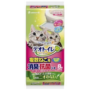 (まとめ）デオトイレ 複数ねこ用消臭・抗菌シート 8枚 （ペット用品)【×12セット】