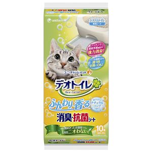 (まとめ）デオトイレ ふんわり香る消臭・抗菌シート ナチュラルソープの香り 10枚 （ペット用品)【×12セット】