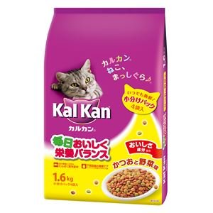 (まとめ）カルカン ドライ かつおと野菜味 1.6kg （ペット用品・猫フード)【×6セット】