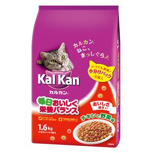 (まとめ）カルカン ドライ チキンと野菜味 1.6kg （ペット用品・猫フード)【×6セット】