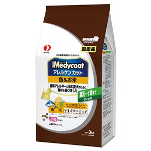 (まとめ）メディコート アレルゲンカット 魚＆お米 離乳～1歳まで 子いぬ用 3kg(500g×6) （ペット用品・犬フード)【×4セット】