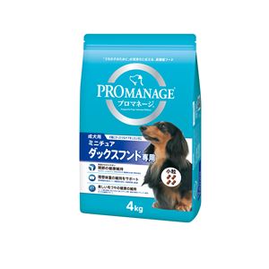 (まとめ）プロマネージ 成犬用 ミニチュアダックスフンド専用 4kg （ペット用品・犬フード)【×3セット】