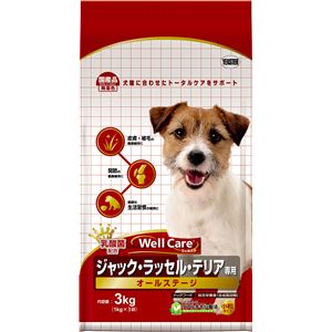 （まとめ）ウェルケア ジャック・ラッセル・テリア専用 オールステージ 3kg（1kg×3) (ペット用品・犬フード)【×4セット】