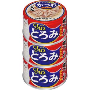 （まとめ）CIAO とろみ ささみ・かつお ホタテ味 3缶 (ペット用品・猫フード)【×15セット】