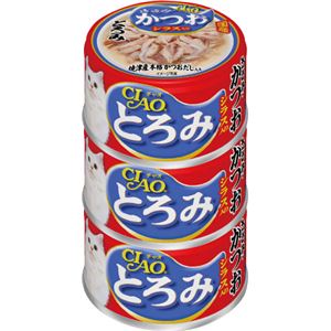 （まとめ）CIAO とろみ ささみ・かつお シラス入り 3缶 (ペット用品・猫フード)【×15セット】