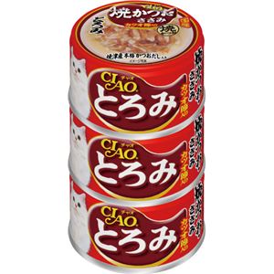 （まとめ）CIAO とろみ 焼かつお ささみ カツオ節入り 80g×3缶 (ペット用品・猫フード)【×15セット】