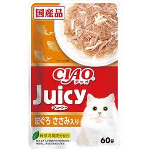 （まとめ）CIAO Juicy まぐろ ささみ入り60g (ペット用品・猫フード)【×96セット】