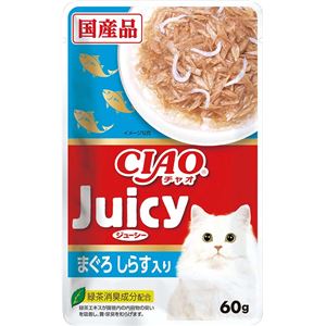 （まとめ）CIAO Juicy まぐろ しらす入り60g (ペット用品・猫フード)【×96セット】