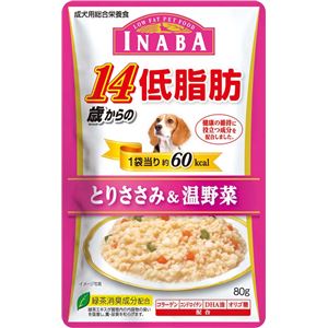 （まとめ）いなば 低脂肪 14歳からのとりささみ＆温野菜 80g (ペット用品・犬フード)【×48セット】