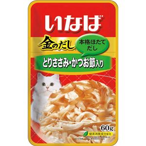 （まとめ）いなば 金のだし とりささみ・かつお節入り 60g (ペット用品・猫フード)【×48セット】