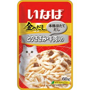 （まとめ）いなば 金のだし とりささみ・牛肉入り 60g (ペット用品・猫フード)【×48セット】