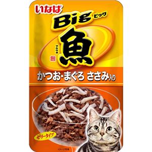 （まとめ）いなば Bigマルウオ かつお・まぐろ ささみ入り 80g (ペット用品・猫フード)【×48セット】