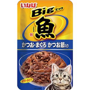 （まとめ）いなば Bigマルウオ かつお・まぐろ かつお節入り 80g (ペット用品・猫フード)【×48セット】