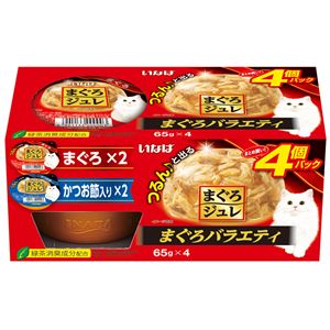 （まとめ）いなば まぐろジュレ まぐろバラエティ 4個パック (ペット用品・猫フード)【×12セット】