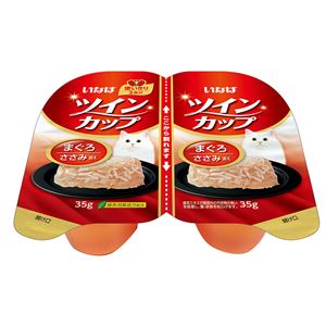 （まとめ）ツインカップ まぐろ ささみ添え35g2個 (ペット用品・猫フード)【×48セット】