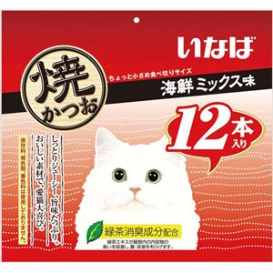 （まとめ）いなば 焼かつお12本入り海鮮ミックス味 12本 (ペット用品・猫フード)【×12セット】