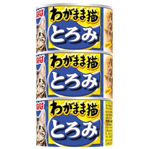 （まとめ）いなば わがまま猫 とろみまぐろ かつお節入り入り 160g×3缶 (ペット用品・猫フード)【×18セット】