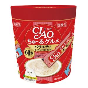 （まとめ）CIAO ちゅ～るグルメ バラエティ 14g×60本 (ペット用品・猫フード)【×8セット】