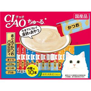 （まとめ）CIAO ちゅ～る まぐろ・かつおバラエティ 14g×40本 (ペット用品・猫フード)【×8セット】