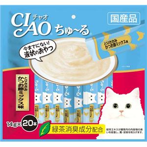 （まとめ）CIAO ちゅ～る とりささみ かつお節ミックス味 14g×20本 (ペット用品・猫フード)【×16セット】