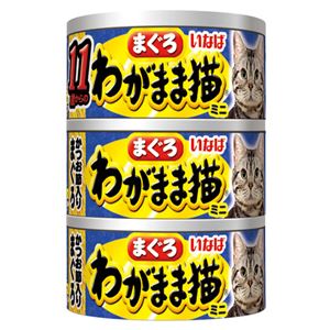 （まとめ）いなば わがまま猫 11歳からのかつお節入り まぐろ 60g×3缶 (ペット用品・猫フード)【×24セット】