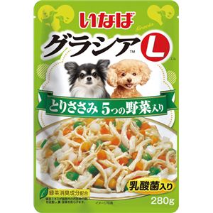 （まとめ）いなば グラシアL とりささみ 5つの野菜入り 280g (ペット用品・犬フード)【×24セット】