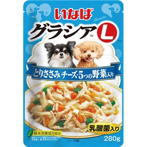 （まとめ）いなば グラシアL とりささみ チーズ・5つの野菜入り 280g (ペット用品・犬フード)【×24セット】