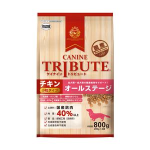 （まとめ）ケイナイン・トリビュート チキン 小粒タイプ オールステージ 800g（200g×4袋) (ペット用品・犬フード)【×10セット】