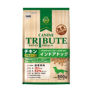 （まとめ）ケイナイン・トリビュート チキン 小粒タイプ インドアドッグ 800g（200g×4袋) (ペット用品・犬フード)【×10セット】