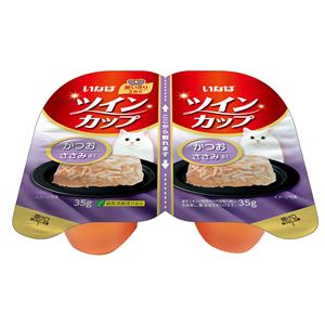 （まとめ）ツインカップ かつお ささみ添え 35g×2個 (ペット用品・犬フード)【×48セット】