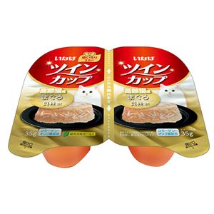 （まとめ）ツインカップ 高齢猫用 まぐろ 貝柱添え 35g×2個 (ペット用品・犬フード)【×48セット】