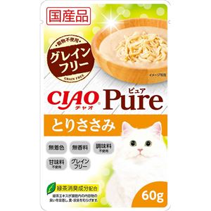 （まとめ）CIAO Pureパウチ とりささみ 60g (ペット用品・猫フード)【×96セット】