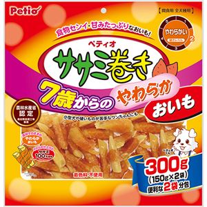 （まとめ）ササミ巻き 7歳からのやわらかおいも 300g(150g×2袋)(ペット用品)【×5セット】