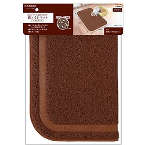 （まとめ）necoco 猫トイレマット ワイド ブラウン(ペット用品)【×6セット】