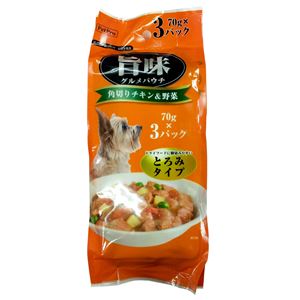 （まとめ）ペットプロ旨味グルメパウチ 角切りチキン＆野菜 70g×3パック（ペット用品・犬フード）【×32セット】